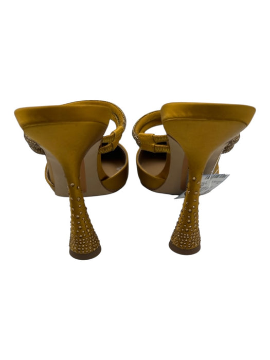 Sam Edelman Shoe Size 9.5 Golden Yellow Satin Upper Rhinestone Pointed Toe Mules Golden Yellow / 9.5