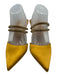 Sam Edelman Shoe Size 9.5 Golden Yellow Satin Upper Rhinestone Pointed Toe Mules Golden Yellow / 9.5