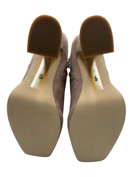 Sam Edelman Shoe Size 9 Taupe Beige Leather Upper Suede Low Platform Boots Taupe Beige / 9
