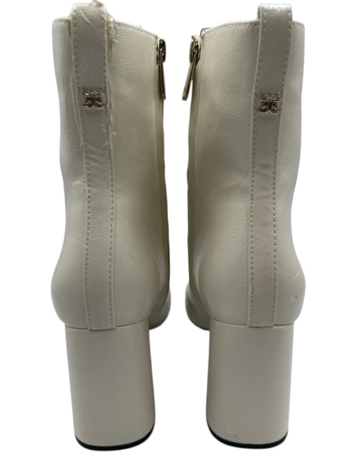 Sam Edelman Shoe Size 9.5 Cream White & Brown Leather Upper Patent Detail Boots Cream White & Brown / 9.5