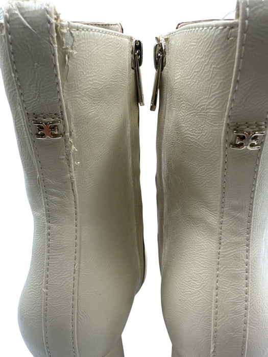 Sam Edelman Shoe Size 9.5 Cream White & Brown Leather Upper Patent Detail Boots Cream White & Brown / 9.5