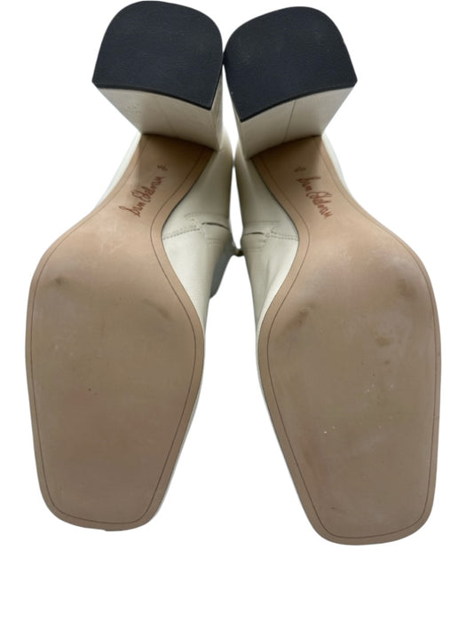 Sam Edelman Shoe Size 9.5 Cream White & Brown Leather Upper Patent Detail Boots Cream White & Brown / 9.5