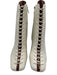 Sam Edelman Shoe Size 9.5 Cream White & Brown Leather Upper Patent Detail Boots Cream White & Brown / 9.5
