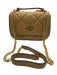 Tory Burch Beige Leather Quilted Flap Logo Detail Shoulder Bag Beige / Mini