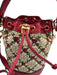 Tory Burch Beige, Red & Green Leather & Canvas Monogram Embroidered Floral Bag Beige, Red & Green / Mini