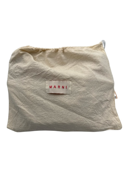 Marni Brown, Beige & Black Print Straw Woven Rope Strap Zip Top Shoulder Bag Brown, Beige & Black Print