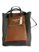 Acne Studios Forest green & brown Nylon & Leather Zip Pocket Logo Tote Bag Forest green & brown