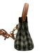 Tory Burch Cream White, Green & Brown Canvas & Leather Gingham Top Handle Bag Cream White, Green & Brown / Petite