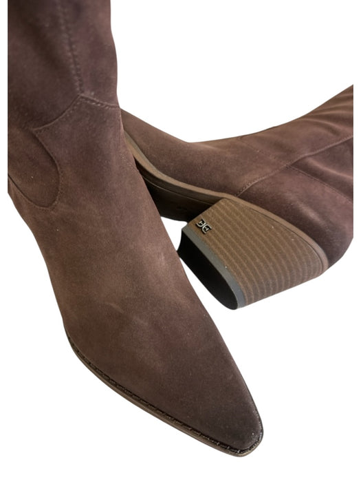 Sam Edelman Shoe Size 9 Dark Brown Leather Upper Suede Pointed Almond Toe Boots Dark Brown / 9