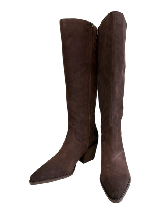 Sam Edelman Shoe Size 9 Dark Brown Leather Upper Suede Pointed Almond Toe Boots Dark Brown / 9