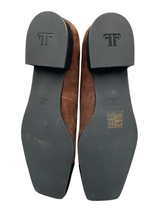Farrutx Shoe Size 40 Brown & Black Leather Upper Suede Square Toe Toe Cap Pumps Brown & Black / 40