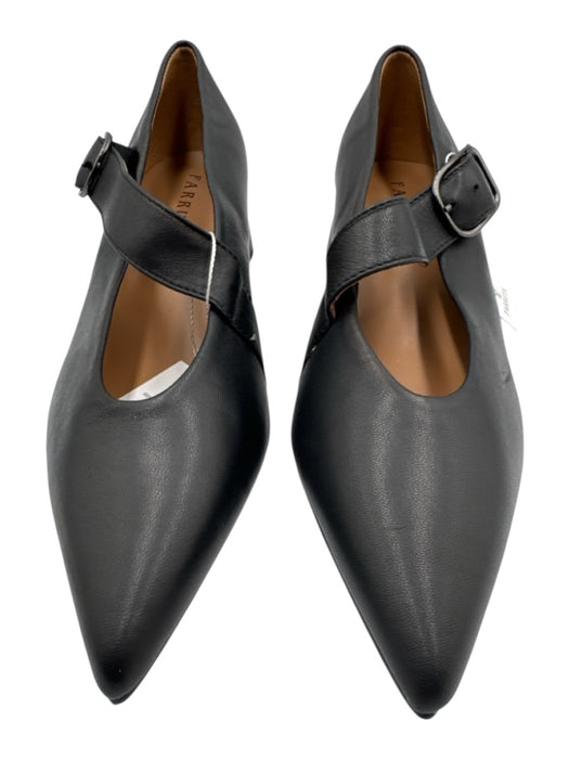 Farrutx Shoe Size 40 Black Leather Upper Buckle Detail Pointed Toe Pumps Black / 40