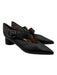 Farrutx Shoe Size 40 Black Leather Upper Buckle Detail Pointed Toe Pumps Black / 40