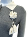 Self-Portrait Size 4 Gray & White Wool Blend Long Sleeve Half Button Dress Gray & White / 4