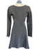 Self-Portrait Size 4 Gray & White Wool Blend Long Sleeve Half Button Dress Gray & White / 4