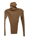 Mo & Co Size Small Tan Brown Viscose Blend Long Sleeve Ribbed Collar Sweater Tan Brown / Small