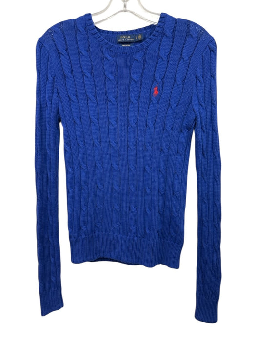 Polo Ralph Lauren Size Small Blue Cotton Long Sleeve Cable Knit Sweater Blue / Small