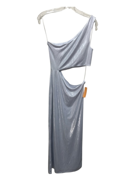 Reformation Size S Silver Polyester Blend Cut Out Midi Dress Silver / S