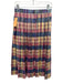 J Crew Size 0 Blue, Pink, Yellow Viscose Blend Metallic Thread Pleated Skirt Blue, Pink, Yellow / 0