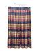 J Crew Size 0 Blue, Pink, Yellow Viscose Blend Metallic Thread Pleated Skirt Blue, Pink, Yellow / 0