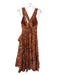 J. Crew Size 0 Brown, Orange, Yellow Cotton layered skirt Flowers Midi Dress Brown, Orange, Yellow / 0