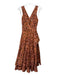 J. Crew Size 0 Brown, Orange, Yellow Cotton layered skirt Flowers Midi Dress Brown, Orange, Yellow / 0