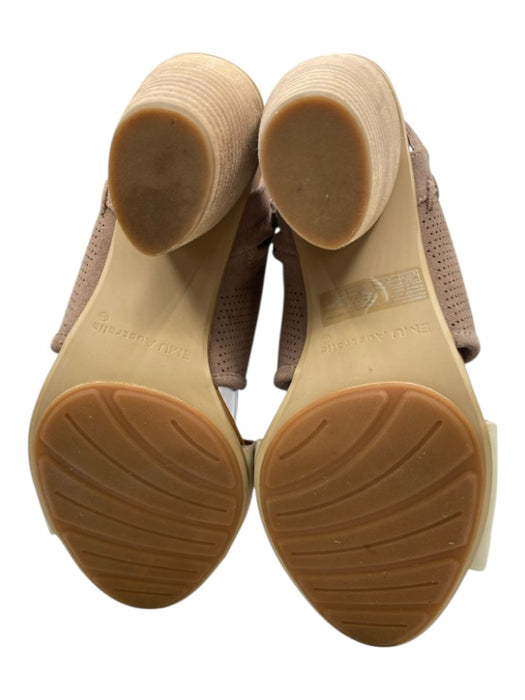 Emu Australia Shoe Size 8.5 Taupe & Cream Suede & Leather Perforated Sandals Taupe & Cream / 8.5