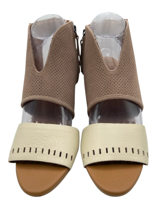 Emu Australia Shoe Size 8.5 Taupe & Cream Suede & Leather Perforated Sandals Taupe & Cream / 8.5