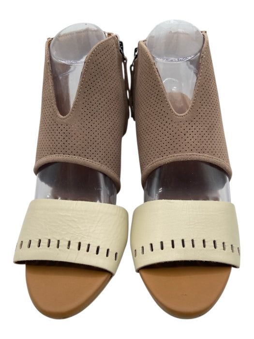 Emu Australia Shoe Size 8.5 Taupe & Cream Suede & Leather Perforated Sandals Taupe & Cream / 8.5