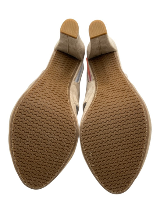 Eric Michael Shoe Size 39 Beige Suede Peep Toe Cut Out Sling back Mid Heel Pumps Beige / 39