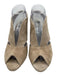 Eric Michael Shoe Size 39 Beige Suede Peep Toe Cut Out Sling back Mid Heel Pumps Beige / 39