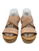 Kork-Ease Shoe Size 9 Light Tan Leather Strappy Criss Cross Cork Base Sandals Light Tan / 9