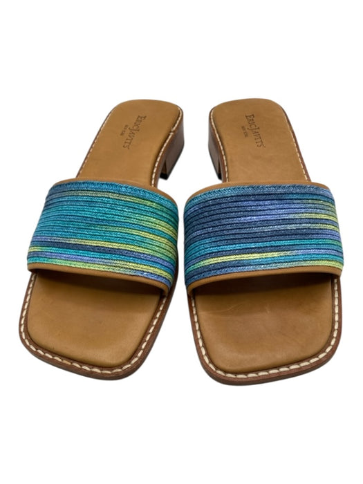 Eric Javits Shoe Size 8.5 Blue, Yellow & Green textile upper Square Toe Sandals Blue, Yellow & Green / 8.5