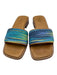Eric Javits Shoe Size 8.5 Blue, Yellow & Green textile upper Square Toe Sandals Blue, Yellow & Green / 8.5