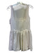 Zara Size M White Polyester Blend Sleeveless Boning Flare Hem Mini Dress White / M