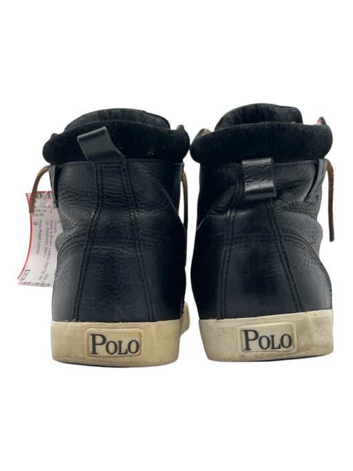 Polo Ralph Lauren Shoe Size 9 Black & Brown Leather High Top Lace Up Men's Shoes Black & Brown / 9
