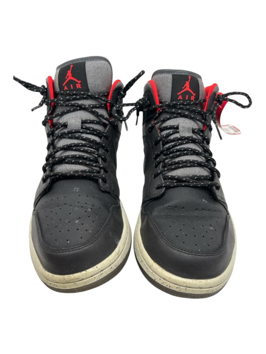 Jordan Shoe Size 9.5 AS IS Black, Gray, Red Leather Lace Up Mid Top Men's Shoes Black, Gray, Red / 9.5