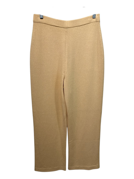 St John Size 10 Pale Yellow Knit Elastic Waist Wide Leg Skirt Pale Yellow / 10