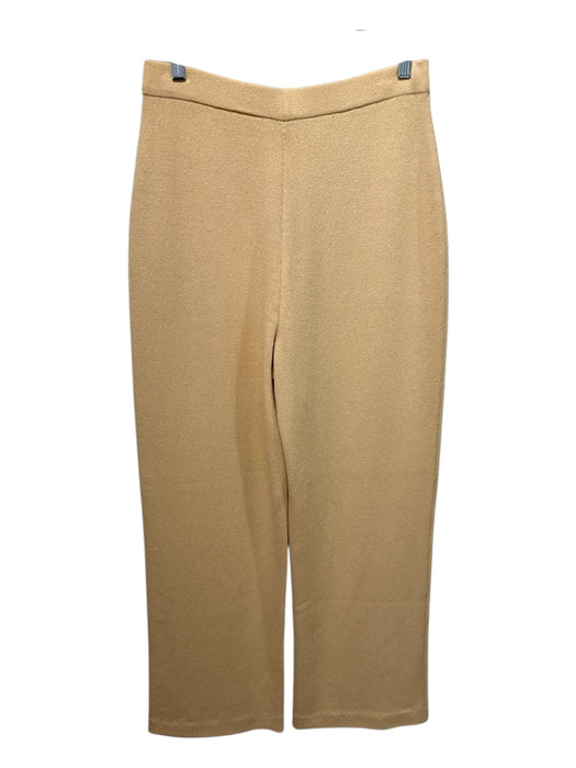 St John Size 10 Pale Yellow Knit Elastic Waist Wide Leg Skirt Pale Yellow / 10