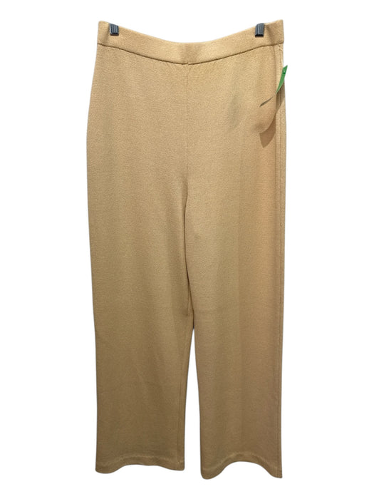 St John Size 10 Pale Yellow Knit Elastic Waist Wide Leg Skirt Pale Yellow / 10