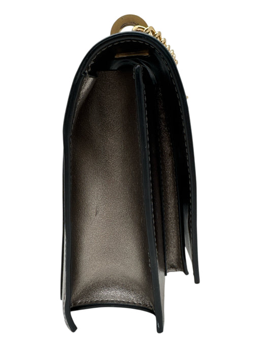 Zac Posen Gunmetal & Gold Leather Gold hardware Flowers Rock Stud Detail Bag Gunmetal & Gold