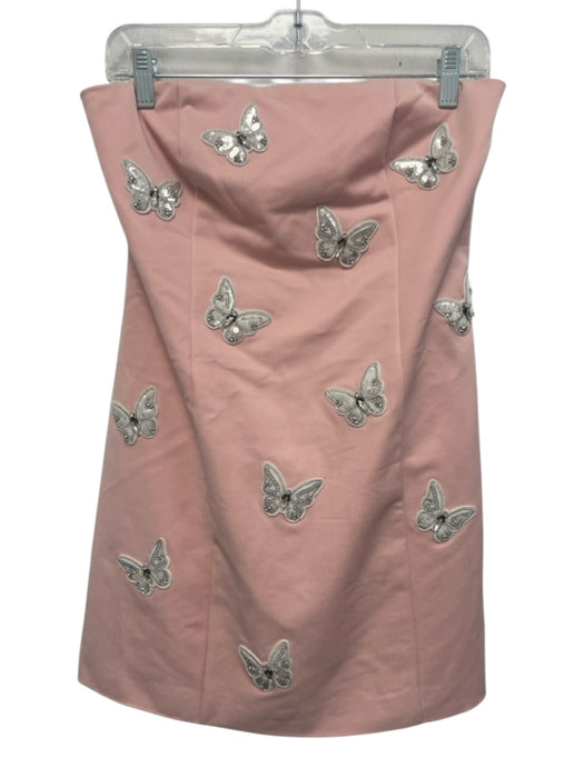 Mare Mare Size Small Light Pink Polyester Silver Accents Butterflies Mini Dress Light Pink / Small