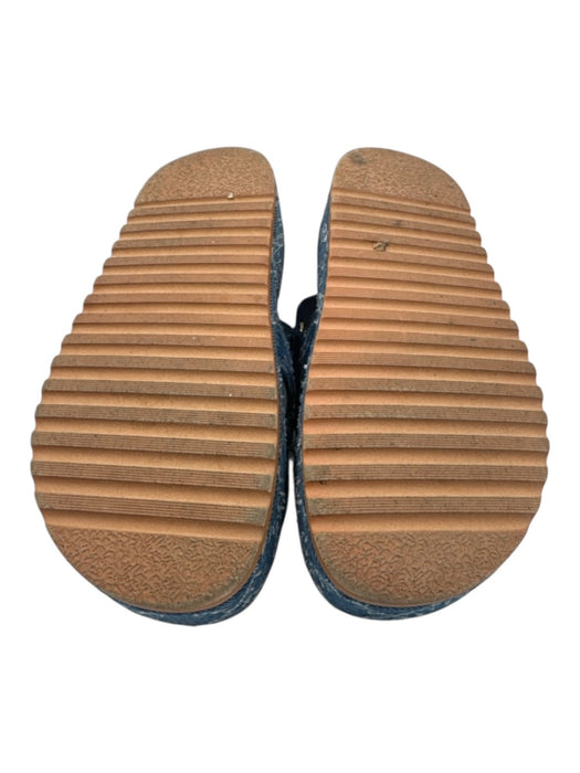 Steve Madden Shoe Size 8.5 Blue & Brown Canvas Textured Velcro Straps Sandals Blue & Brown / 8.5