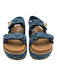 Steve Madden Shoe Size 8.5 Blue & Brown Canvas Textured Velcro Straps Sandals Blue & Brown / 8.5