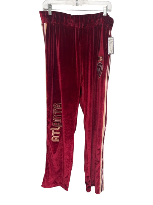 Mitchell & Ness Size L Red & Multi Polyester Velour Men's Pants Red & Multi / L