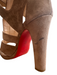 Christian Louboutin Shoe Size 37 Tan Suede Cut Out Detail Ankle Strap Heel Shoes Tan / 37