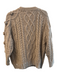 Zara Size M Tan Polyester Blend Woven Bejeweled Flower Detail Beads Sweater Tan / M
