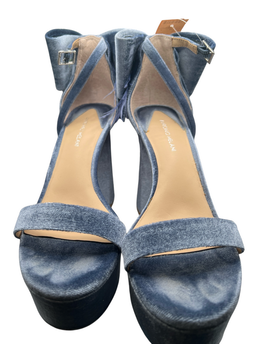 Antonio Melani Shoe Size 7.5 Blue Velvet Ostrich Feathers Bow Detail Shoes Blue / 7.5