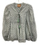 Clara The Label Size S Light blue & green Cotton Long Sleeve Split Neck Top Light blue & green / S