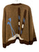 Bel Kazan Size One Size Brown, Blue, White Polyester Blend Long Sleeve Sweater Brown, Blue, White / One Size